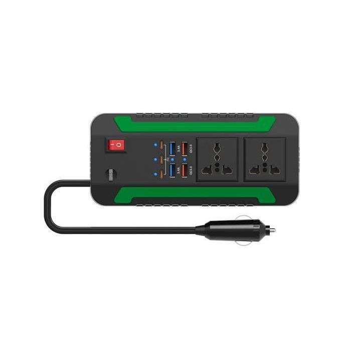 Green Lion Spark 300 Power Inverter 300W( 2 AC+2 USB-A 3.4A +3 PD 20W+2 QC 3.0 ) - Linkphones Center