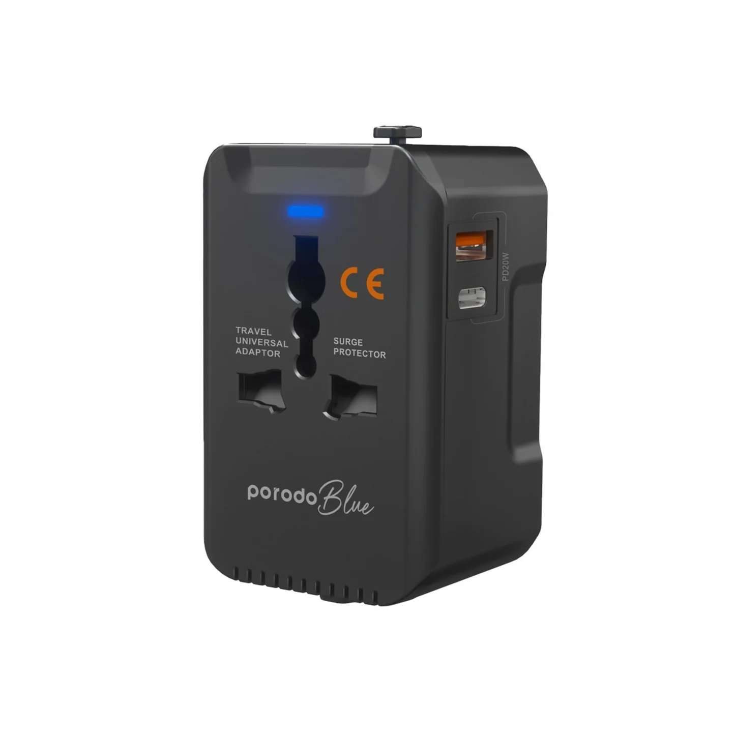 Porodo Blue Dual Port PD20 Universal Travel Adapter - Linkphones Center