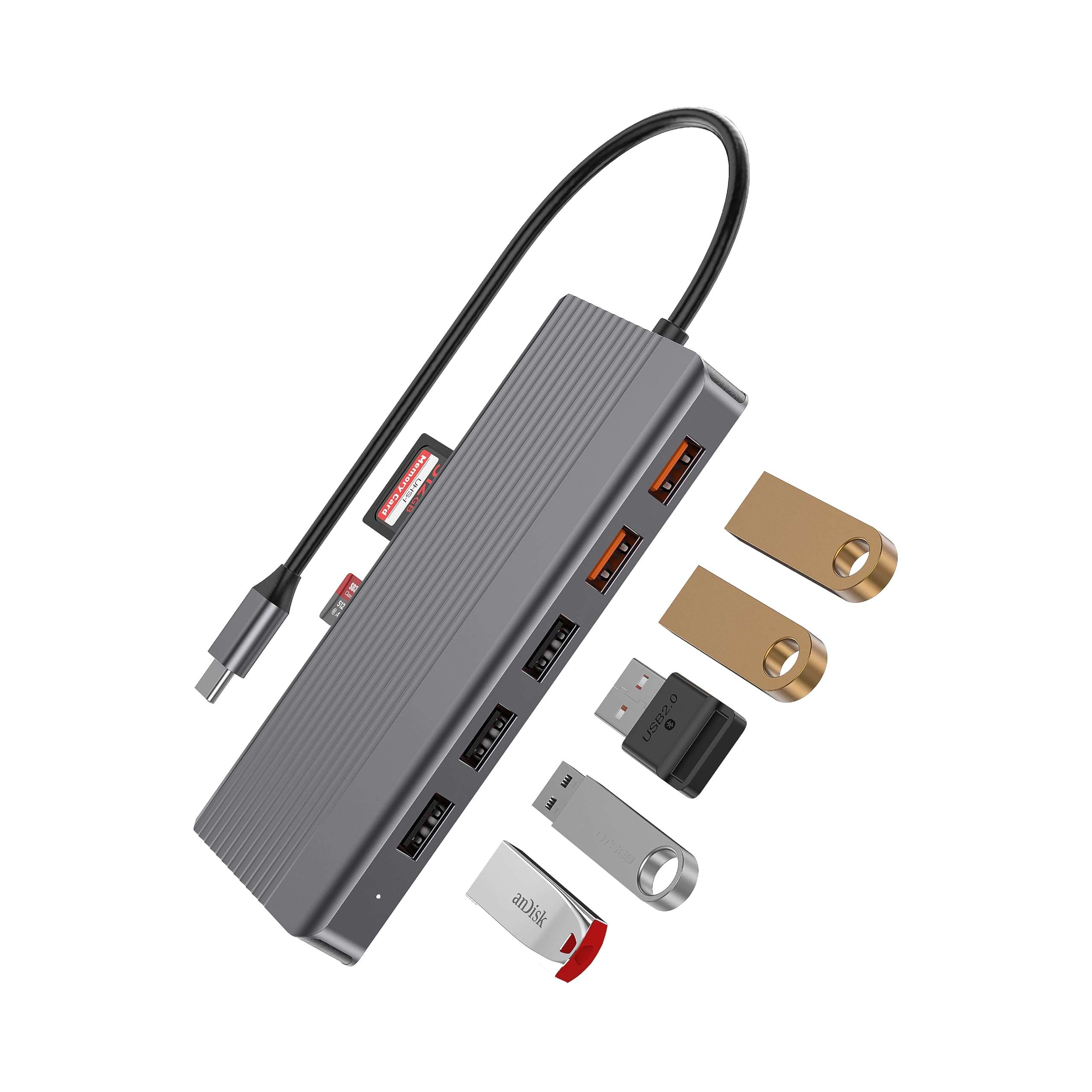 Powerology PD 100W 12-in-1 USB-C Hub With 3.2 10Gbps - Linkphones Center