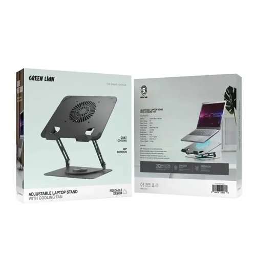 Green Lion Adjustable Laptop Stand With Cooling Fan - Linkphones Center