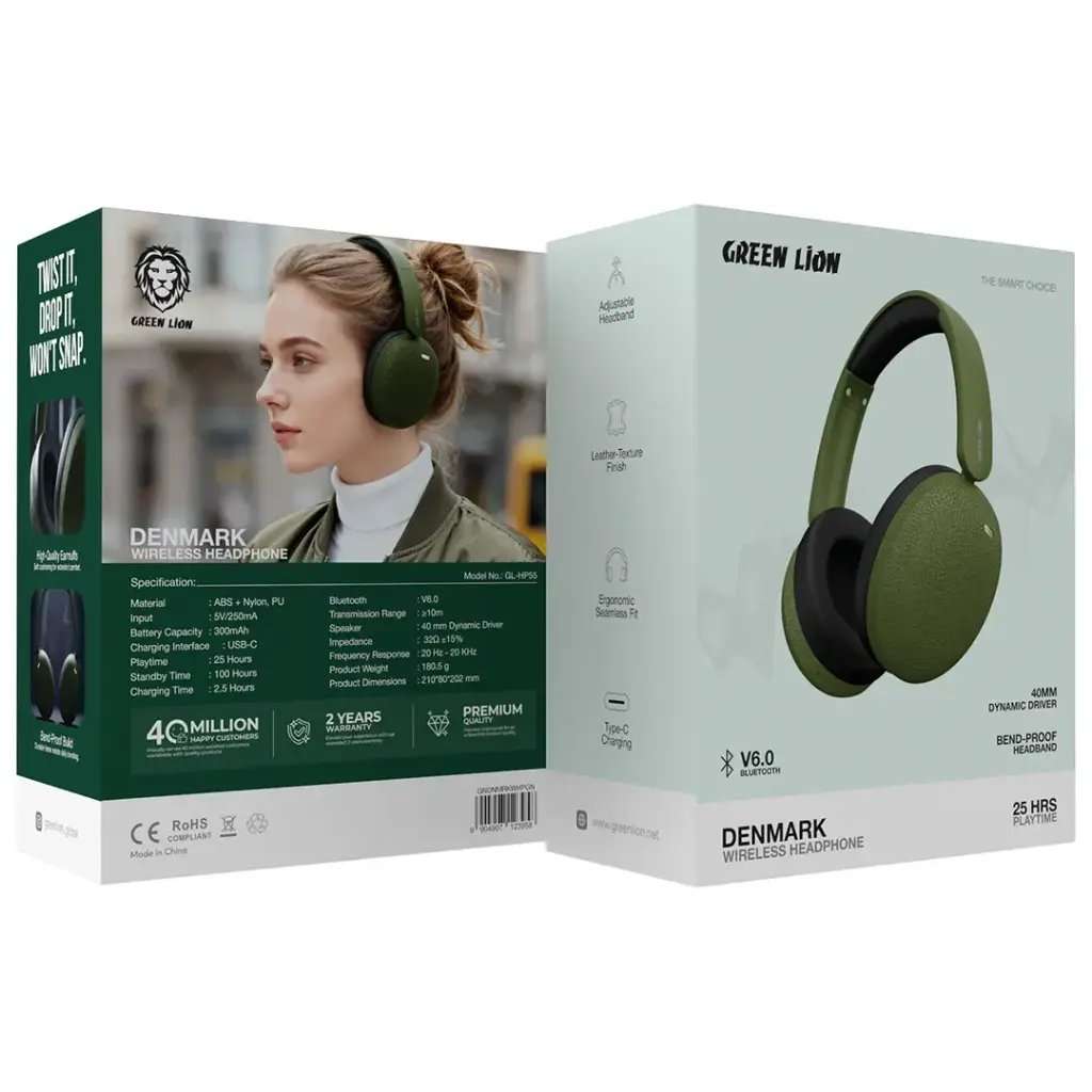 Green Lion Denmark Wireless Headphone - Linkphones Center
