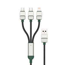Green Lion 3-in-1 Braided Electroplated Cable USB C to C +C+L 1.2m - Linkphones Center